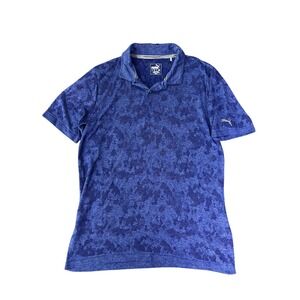 Puma Men's Blue Camo Golf Polo Shirt Dry Cell Size M